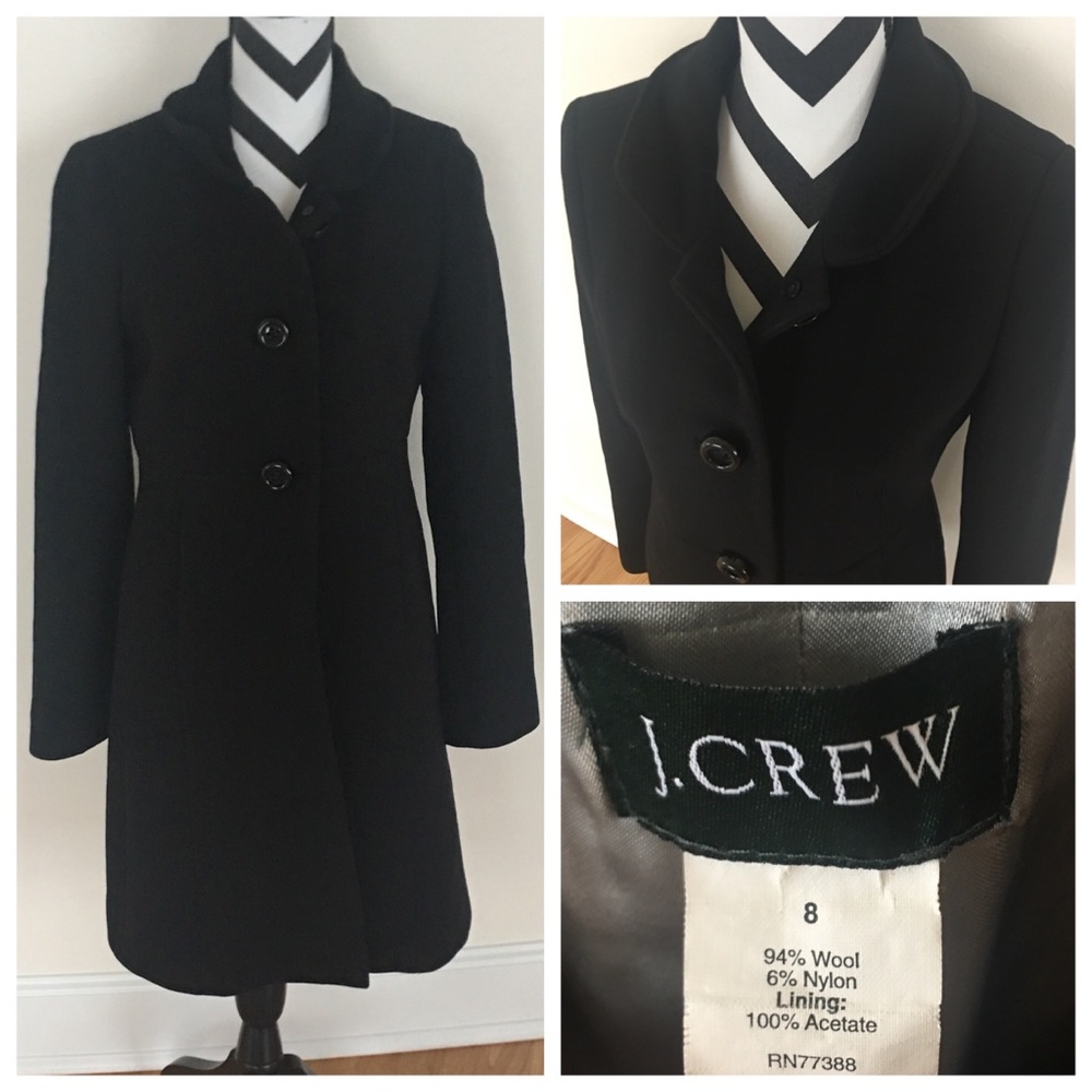 J. Crew Black Wool Coat